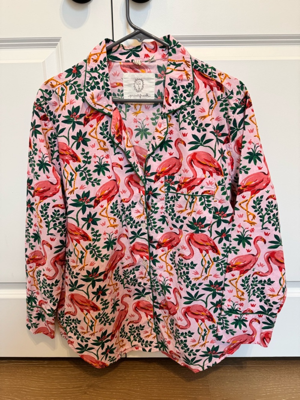 Printfresh Pink Flamingo Cotton Button-Up